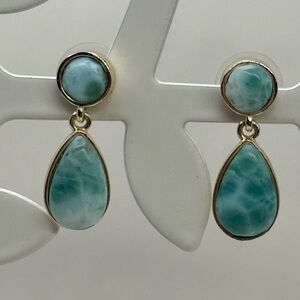 Amazonite vermeil drop post Earrings